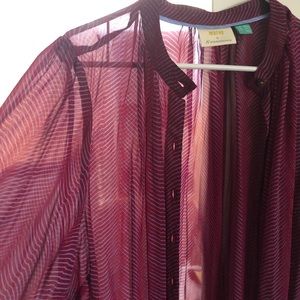 Long raspberry Anthro duster size 18W